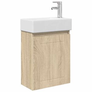 vidaXL Jednostka toaletowa z kranem dąb Sonoma 45,5 x 25,5 x 84 cm