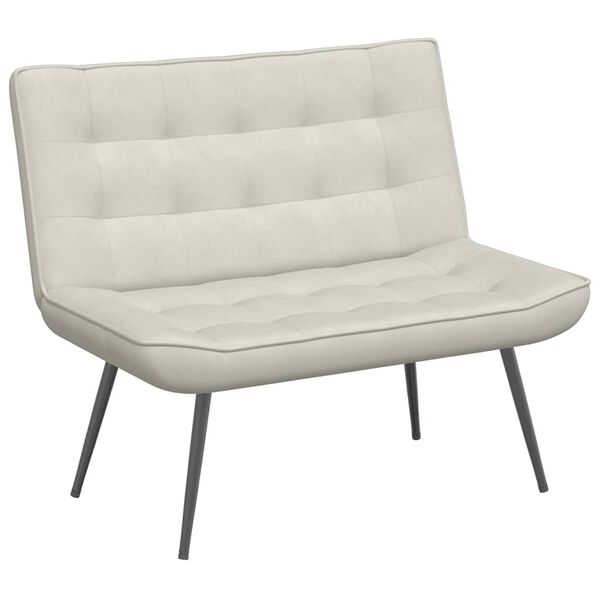 vidaXL Ławka kremowa 110x74x84 cm aksamitna