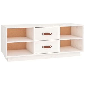 vidaXL Szafka pod TV, biała, 100x34x40 cm, lite drewno sosnowe