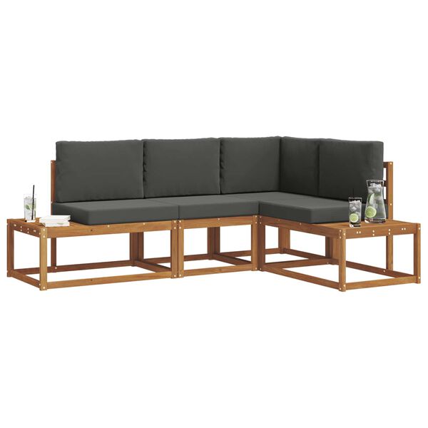 vidaXL Zestaw sof na zewnątrz 4 Sztuka Naturalny i Antracytowy