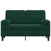 vidaXL 2-osobowa sofa z poduszkami, ciemnozielona, 120 cm, aksamit