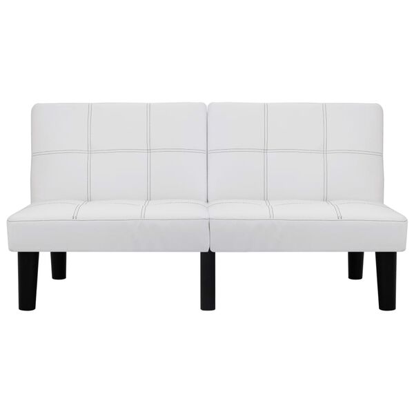 vidaXL 2-osobowa sofa, biała, sztuczna sk&oacute;ra