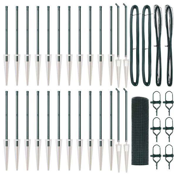 vidaXL Słupek ogrodzeniowy. Zielony 50 x 0,4 m (25 x 25 mm siatka)