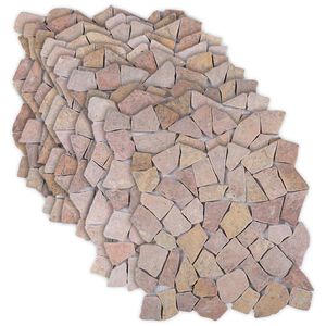 vidaXL Płytki Mozaikowe czerwony 30 x 30 cm Marmur