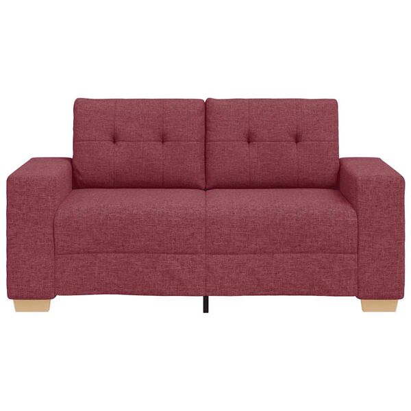 vidaXL Sofa dwuosobowa, wino czerwone, 120 cm, tkanina