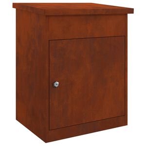 vidaXL Skrzynka na przesyłki z drzwiami Rdzawy 47.5 x 38 x 59 cm