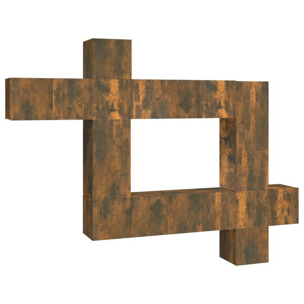 vidaXL Zestaw 10 szafek TV, przydymiony dąb, materiał drewnopochodny