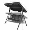 vidaXL Huśtawka ogrodowa z zadaszeniem, czarna