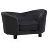 vidaXL Sofa dla psa, czarna, 69x49x40 cm, plusz i sztuczna sk&oacute;ra