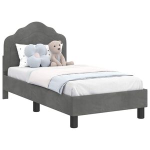 vidaXL Stelaż ł&oacute;żka dla malucha z oparciem ciemnoszary 70 x 140 cm
