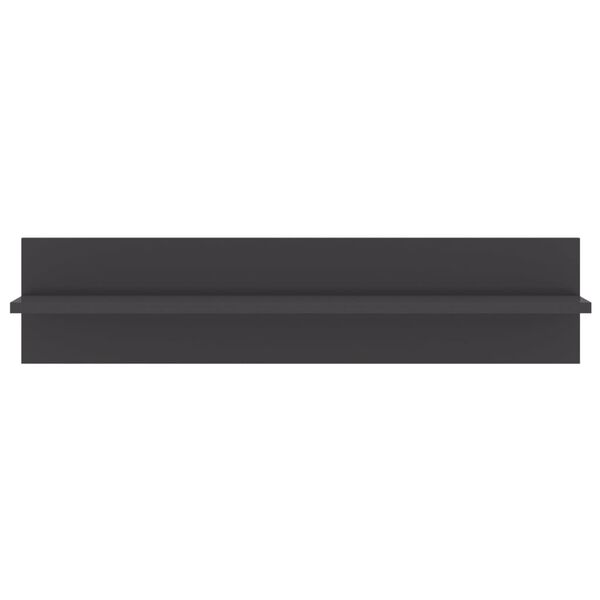 vidaXL P&oacute;łki ścienne, 4 szt., wysoki połysk, szare, 80x11,5x18 cm