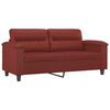 vidaXL 2-osobowa sofa z poduszkami, bordowa, 140 cm, sztuczna sk&oacute;ra