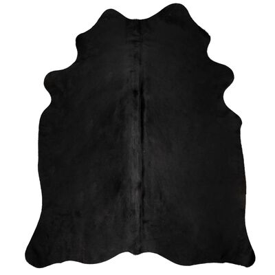vidaXL Dywan z krowiej skóry, czarny, 150x170 cm