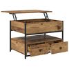 vidaXL Stolik kawowy z szufladą Stare drewno 70 x 50 x 54.5 cm