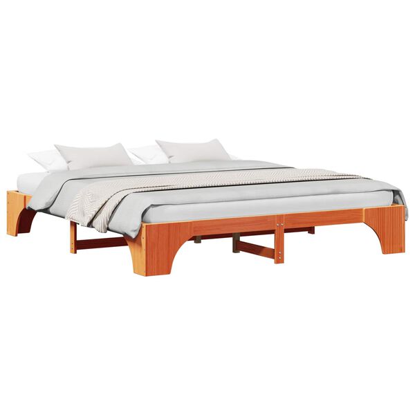 vidaXL Ramka łóżka Woskowy Brąz 180 x 200 cm Lite drewno sosnowe