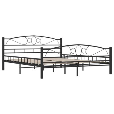 vidaXL Rama łóżka, czarna, stalowa, 160 x 200 cm