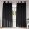 vidaXL Firany blackout z k&oacute;łkami 2 pcs Czarny 225 x 140 cm Poliester