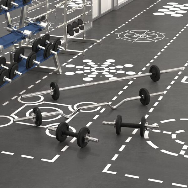 vidaXL Sztanga i hantle z zestawem obciążnik&oacute;w, 30 kg, żeliwo