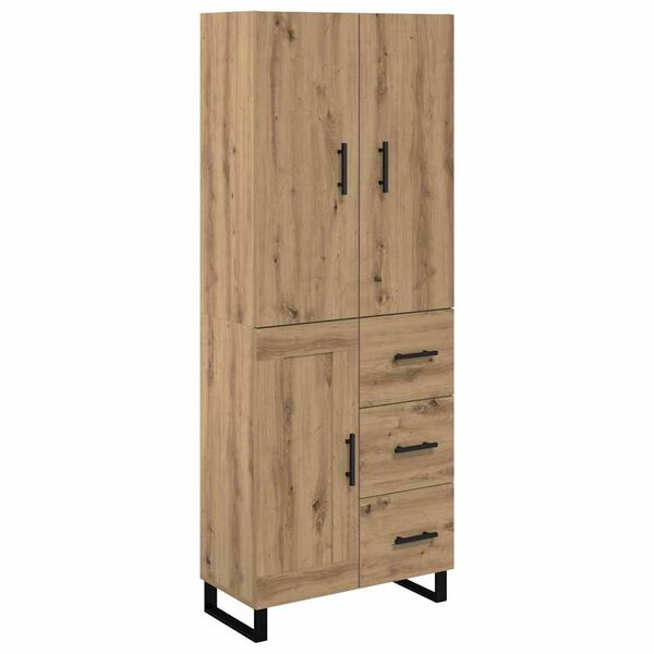 vidaXL Highboard z szufladą 2 pcs Dąb rzemieślniczy 69,5 x 34 x 180 cm