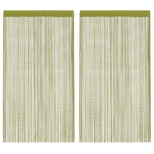 vidaXL Zasłony sznurkowe, 2 sztuki, 140 x 250 cm, zielone
