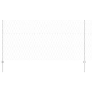 vidaXL Ogrodzenie z słupkiem Srebrny 1,2 x 25 m Stal