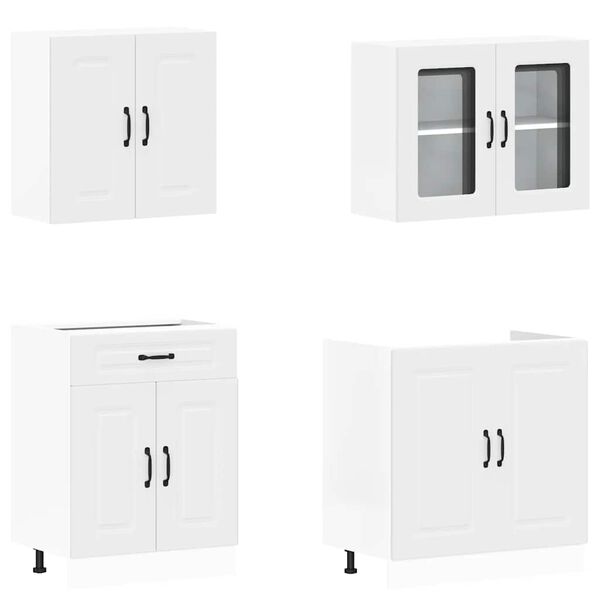 vidaXL Zestaw szafek kuchennych, Kalmar, 4-częściowy, biała