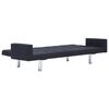 vidaXL Sofa rozkładana z podłokietnikami, czarna, poliester