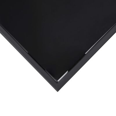 vidaXL Ogrodowy stół barowy, czarny, 110x60x110 cm, szkło hartowane