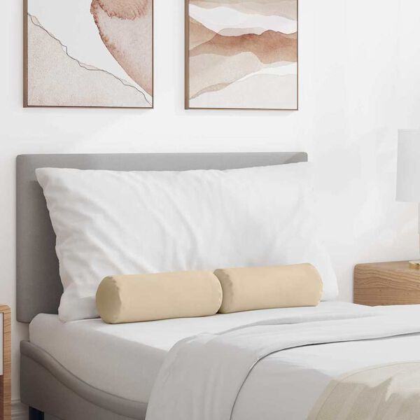 vidaXL Poduszki Wałkowe 2 pcs Kremowy &Oslash; 15 x 40 cm