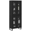 vidaXL Highboard 2 pcs Czarny Dąb Drewno inżynieryjne i szkło