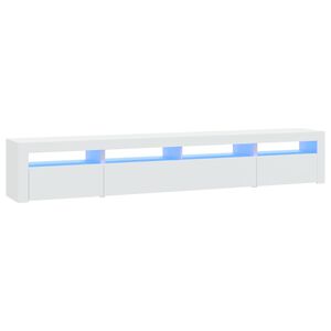 vidaXL Szafka pod TV z oświetleniem LED, biała, 240x35x40 cm