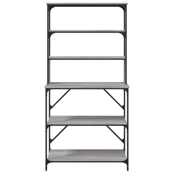 vidaXL 6-poziomowy regał kuchenny, szary dąb sonoma, 90x40x180 cm