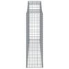 vidaXL Kosze gabionowe, 15 szt, 300x50x160/180cm, galwanizowane żelazo