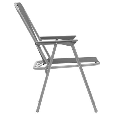 vidaXL Składane krzesła turystyczne, 2 szt., 52 x 59 x 80 cm, szare