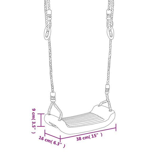 vidaXL Siedziska huśtawek z linami, 2 szt., niebieskie, 38x16 cm, PE