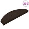 vidaXL Maty na schody samoprzylepne 30 szt. 65x21x4 cm Ciemnobrązowe p&oacute;łokrągłe duże