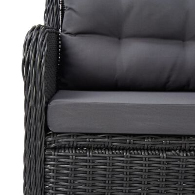 vidaXL 2 krzesła ogrodowe ze stolikiem, polirattan, czarne