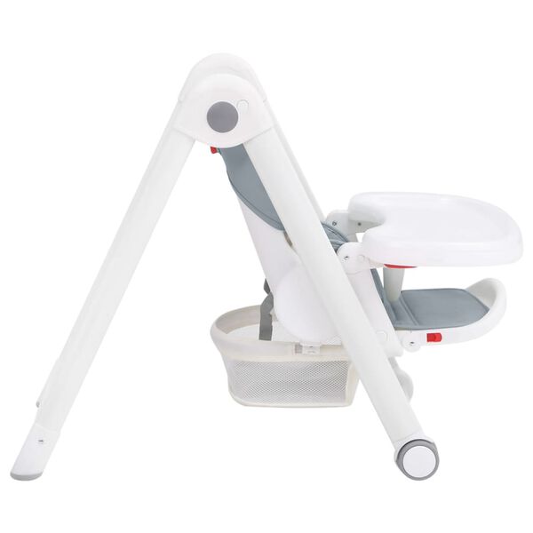 vidaXL Wysokie krzesełko dla dziecka, jasnoszare, aluminiowe