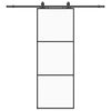 vidaXL Drzwi przesuwne z zestawem okuć czarne 76x205 cm ESG szkło