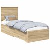 vidaXL Ramka ł&oacute;żka Sonoma dąb i srebro 70 x 190 cm Drewno inżynieryjne