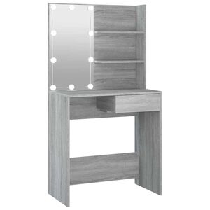vidaXL Toaletka z LED, szary dąb sonoma, 74,5x40x141 cm