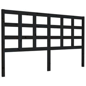vidaXL Wezgłowie ł&oacute;żka, czarne, 165,5x4x100 cm, lite drewno sosnowe