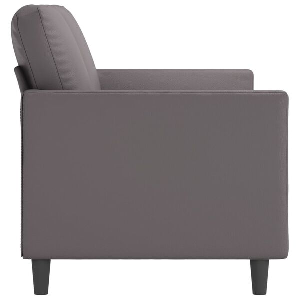 vidaXL 2-osobowa sofa, szary, 140 cm, sztuczna sk&oacute;ra