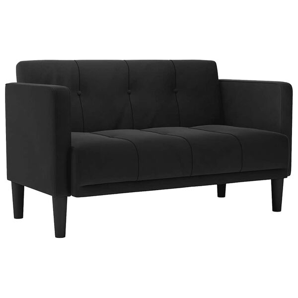 vidaXL Sofa dwuosobowa Czarna 111 cm Aksamit