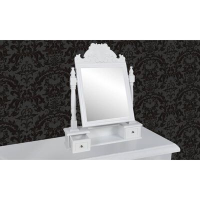 vidaXL Toaletka z MDF z obrotowym, kwadratowym lustrem
