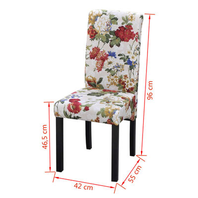vidaXL Krzesła stołowe, 2 szt., wielokolorowe, tkanina