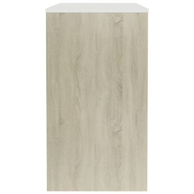 vidaXL Biurko, biel i dąb sonoma, 90x40x72 cm, materiał drewnopochodny