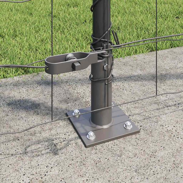 vidaXL Ogrodzenie z słupkiem Szary 1,2 x 25 m Stal