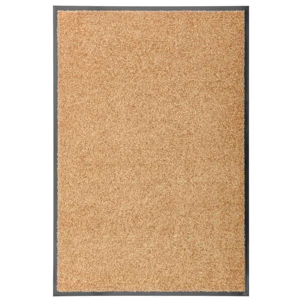 vidaXL Wycieraczka z możliwością prania, kremowa, 60 x 90 cm