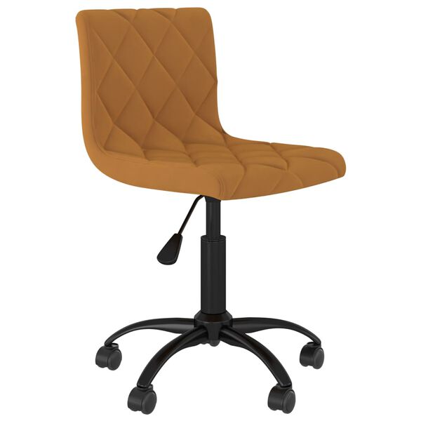 vidaXL Obrotowe krzesło stołowe, brązowe, obite aksamitem